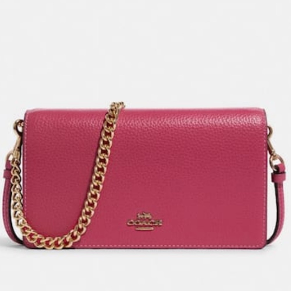 COACH Anna Foldover Clutch Crossbody With Chain